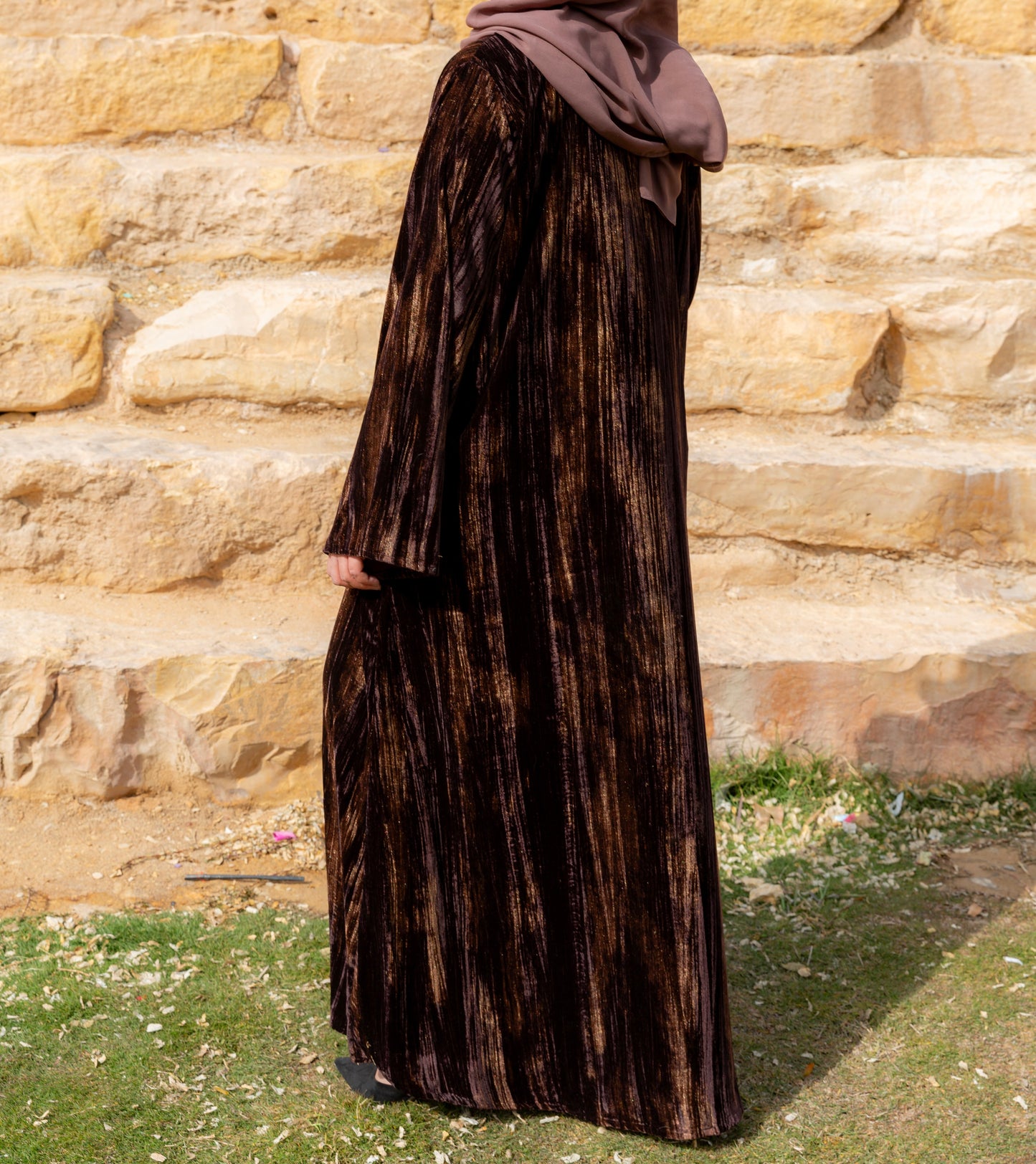 Velvet Abaya - Chocolate Brown
