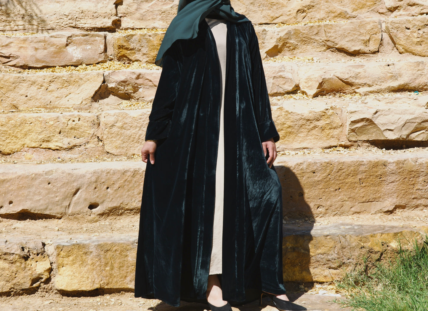 Velvet Abaya - Teal