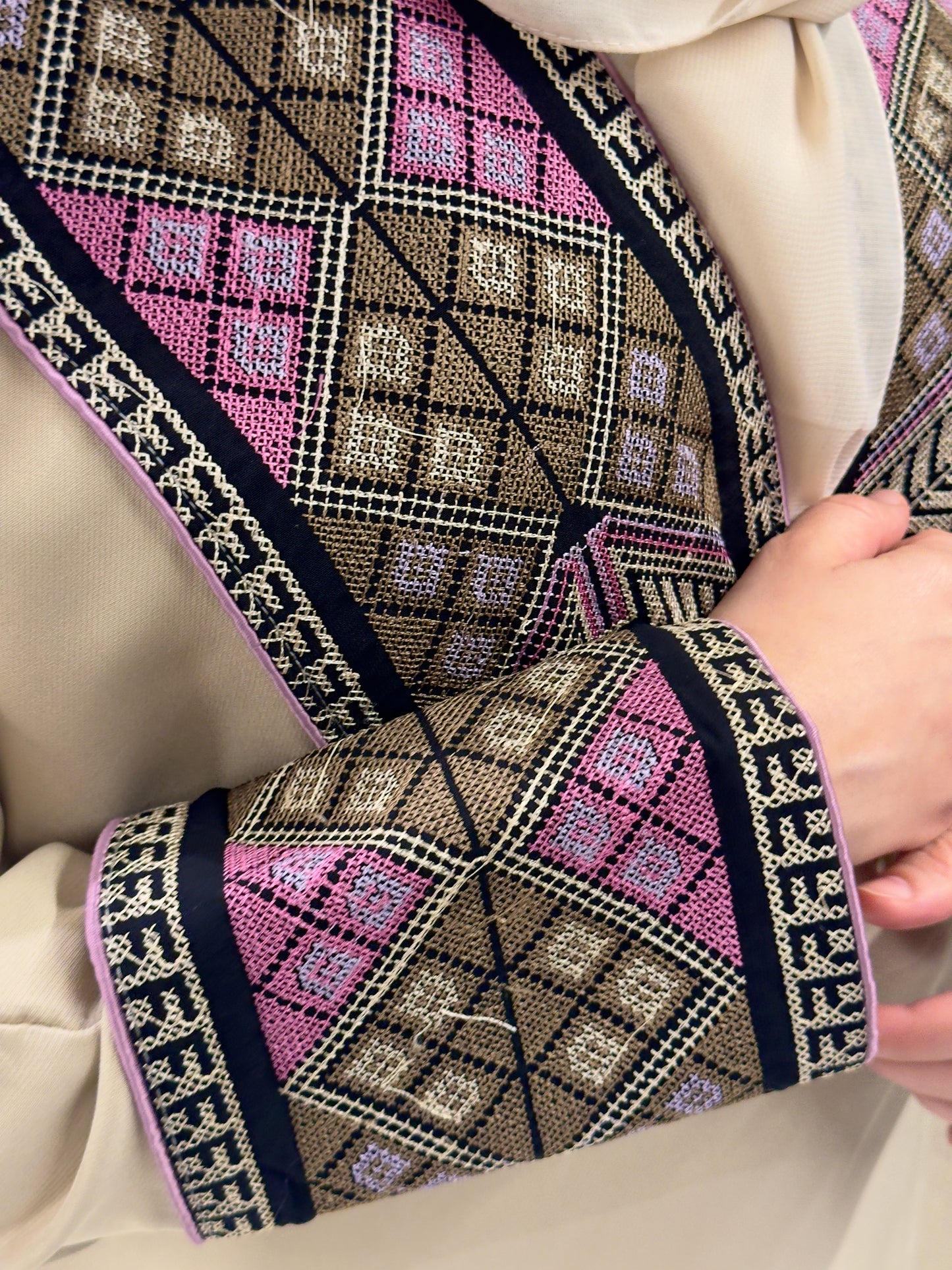 Beige Tatreez Abaya