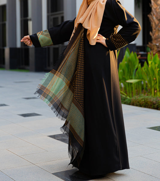 GREEN SHAWL ABAYA