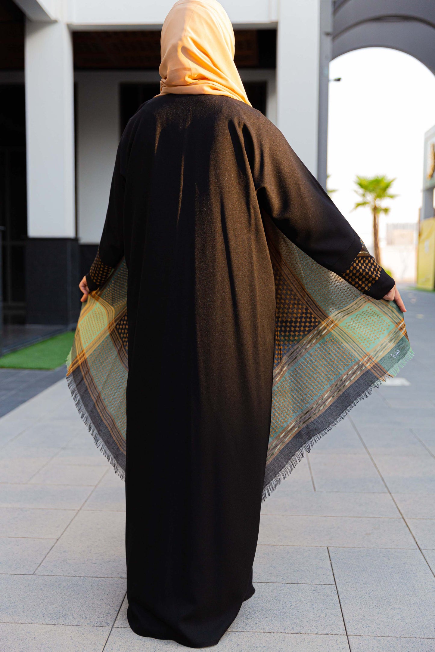 GREEN SHAWL ABAYA