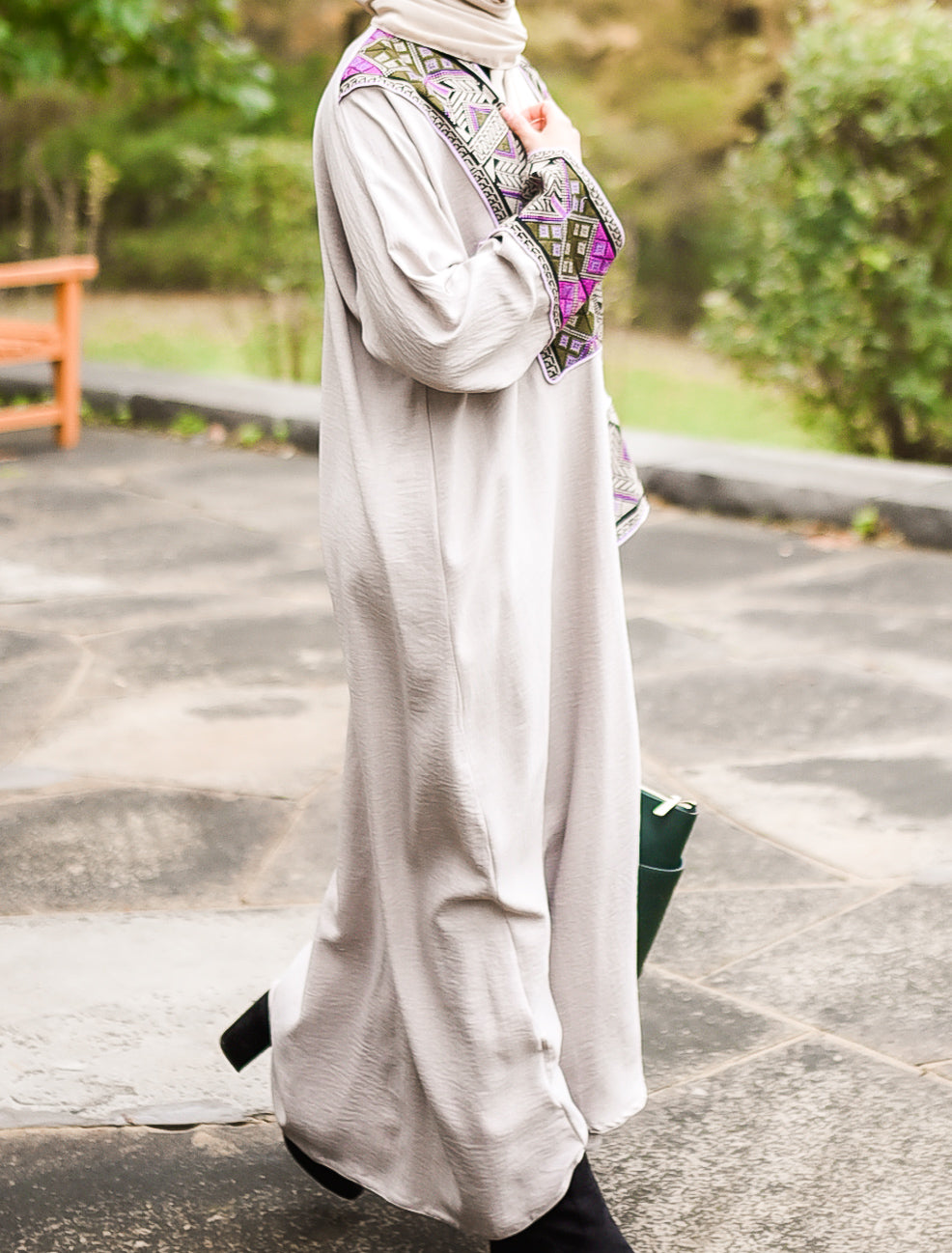 Beige Tatreez Abaya
