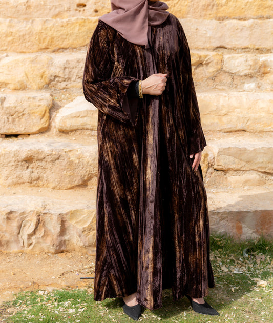 Velvet Abaya - Chocolate Brown
