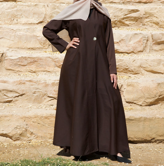 Blazer Abaya - Brown