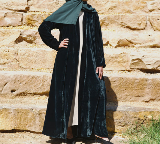 Velvet Abaya - Teal