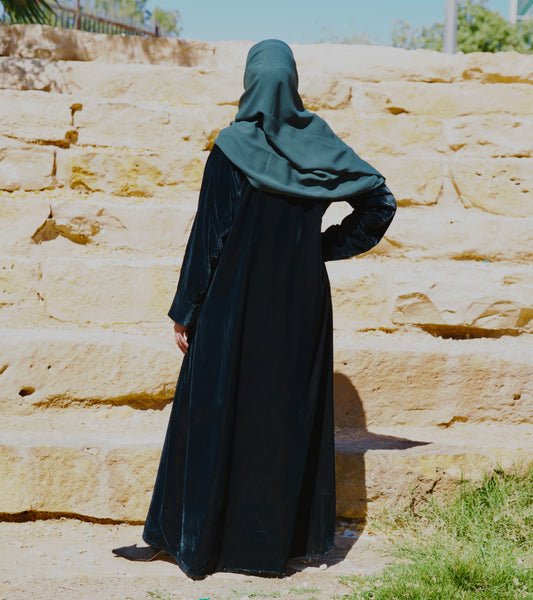 Velvet Abaya - Teal