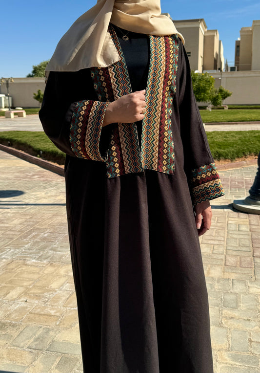Sadu Winter Abaya - Deep Brown