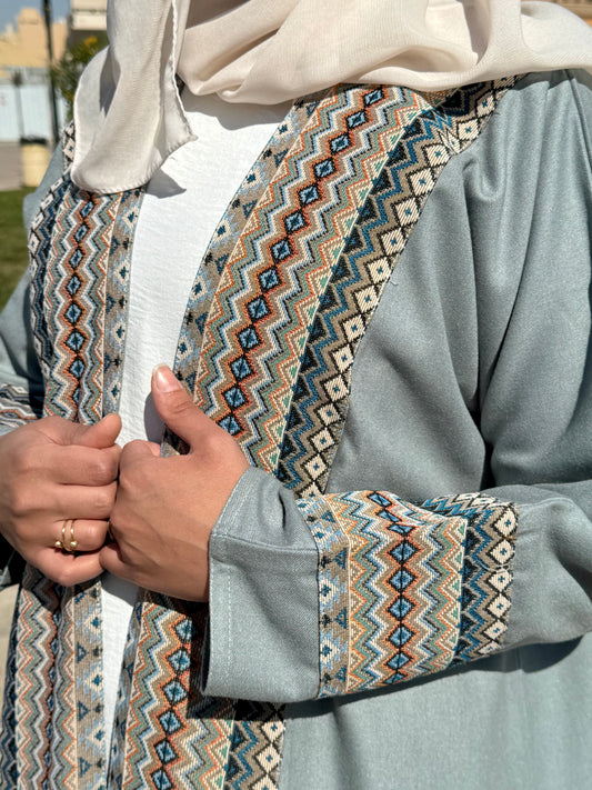 Sadu Winter Abaya - Light Teal