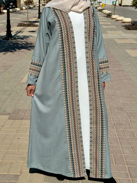 Sadu Winter Abaya - Light Teal