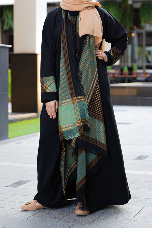 GREEN SHAWL ABAYA