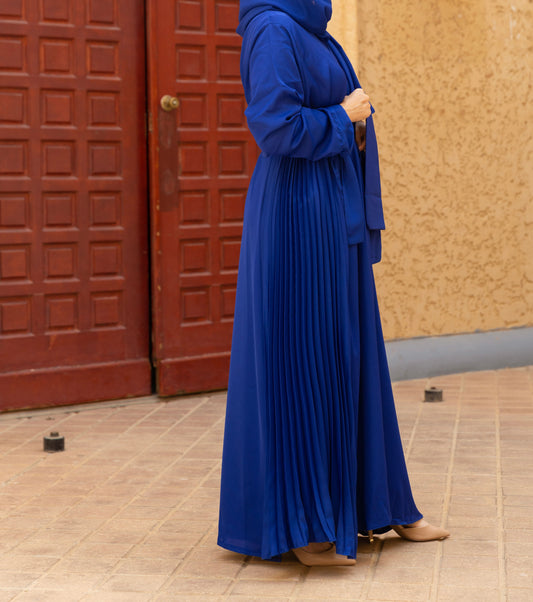 Pleated Abaya - Royal Blue